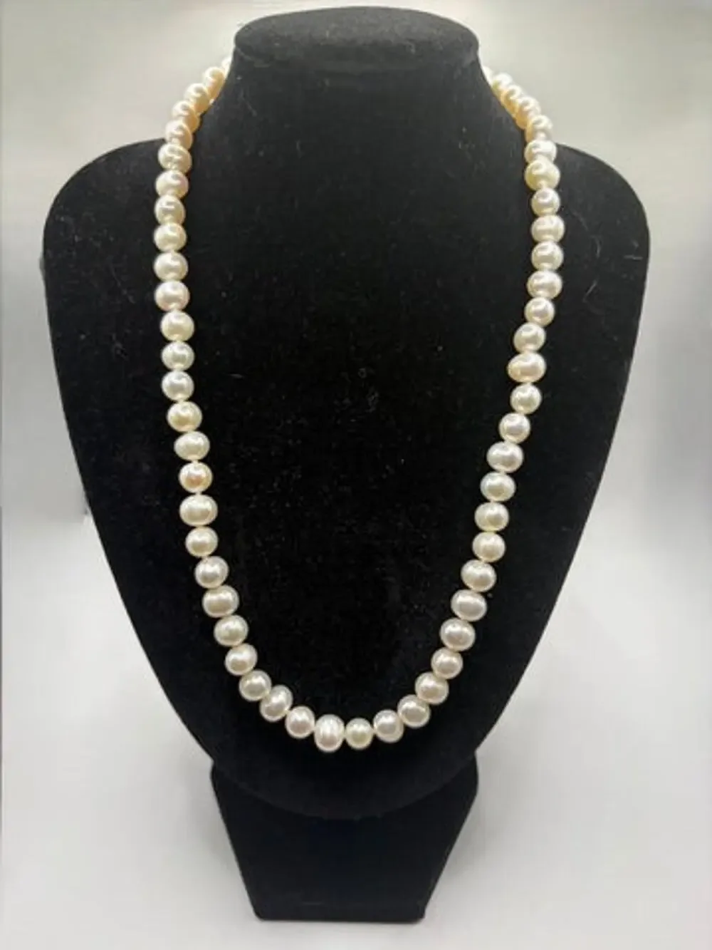 Genuine Cultured Freshwater Pearl Necklace & Earring Sterling Silver Clasp NWT